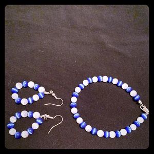 Sterling Silver with Cats Eye Beads